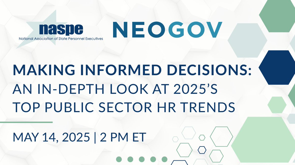 📊 What’s shaping the future of government HR?
 In our May 14 webinar, we’ll cover:
    - AI &amp; automation
    - Flexible work models
    - Belonging &amp; employee experience
    - Data-driven workforce decisions
  🔗 Save your seat → buff.ly/tKRsl59 
 #FutureOfWork #GovHR