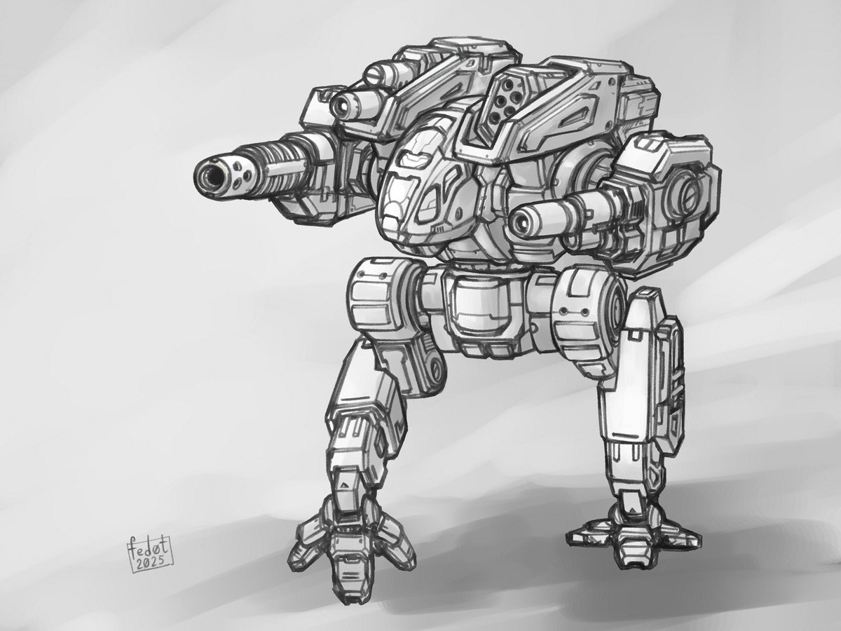 Hellcat aka the canonized MW4 Hellhound.
Sketch commission for <a href="/panoramatint/">Aaron</a> 
#Battletech