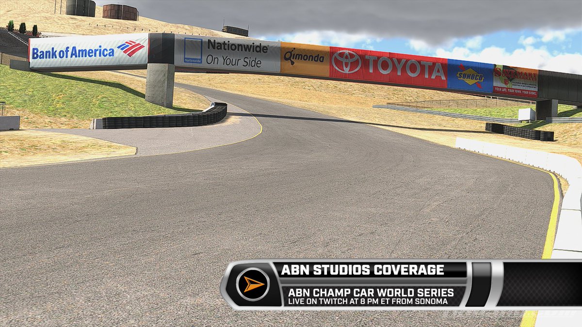 We are 5 hours away from the sixth race of the ABN Champ Car World Series season, and it's a visit to good ol' Sears Point for a 55 lap in wine country!

Join us on Twitch at 8 p.m. ET tonight for all the action from Sonoma!