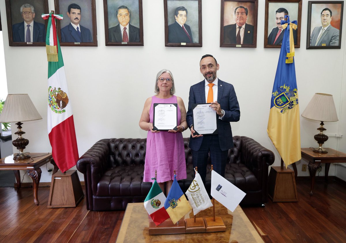 OCUPA_INTER's tweet photo. En su estancia en México, la presidenta de la Red ALEC y OCUPA International reafirmó su voluntad de colaborar con el Supremo Tribunal del estado de Jalisco con la firma de un convenio para la realización de proyectos académicos en pro de los derechos y de una cultura de paz. https://t.co/6MeklBEtyY