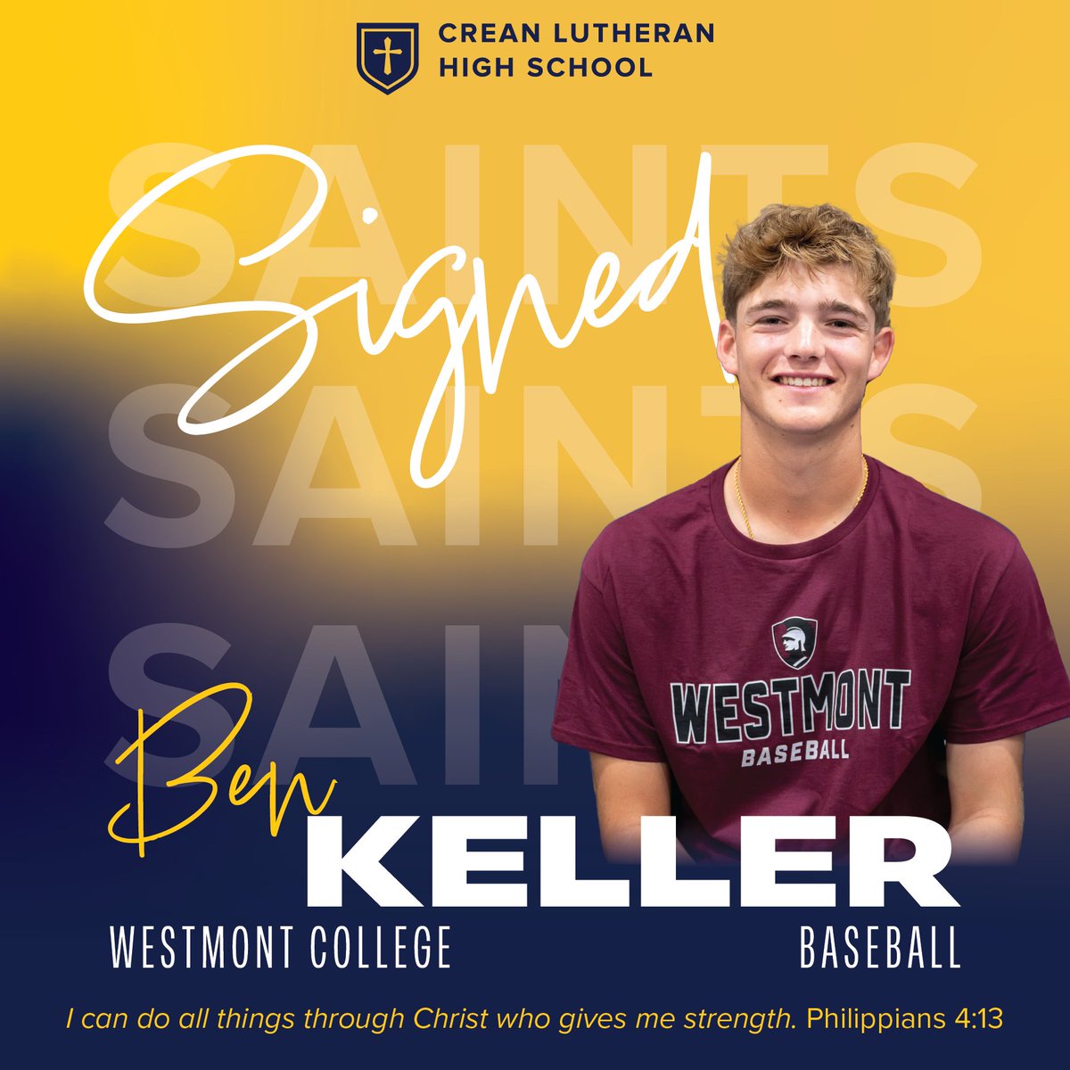 Congratulations to Ben Keller for signing his National Letter of Intent to play baseball at Westmont College! “I can do all things through him who strengthens me.” Philippians 4:13
<a href="/Westmont/">Westmont College</a>
<a href="/WestmontSports/">Westmont College Athletics</a>
@ocsportszone
<a href="/ocvarsity/">ocvarsity</a>
<a href="/ocregister/">O.C. Register</a>