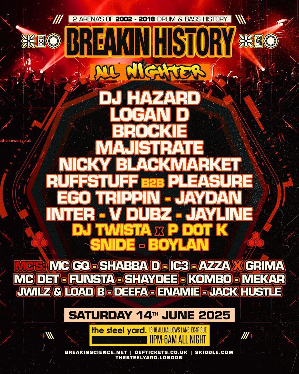Big shout to <a href="/breakinscience/">Breakin Science</a> can’t wait for this one Breakin History June 14th !! Party time 🔊🔊💥💥 #dnb #drumandbass