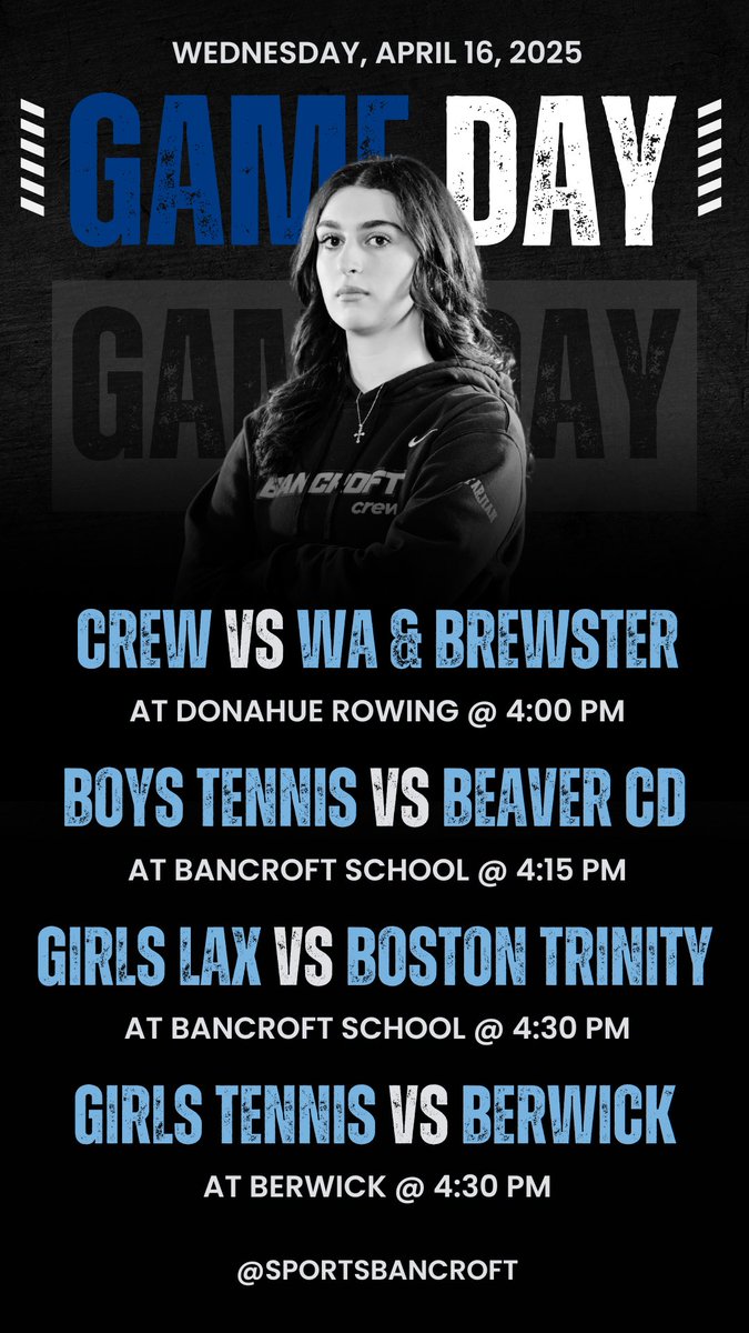 4/16 GAME DAY LINEUP 🥍🎾🚣‍♀️❕