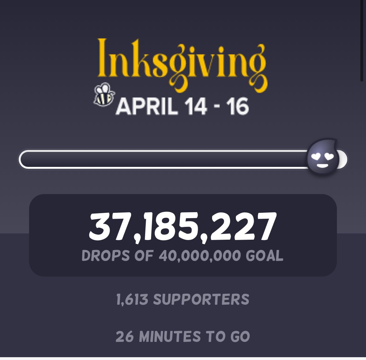 Only less than 30 minutes left of #Inksgiving! Support creators with Ink while you can to contribute to our goal!

#TapasCommunity