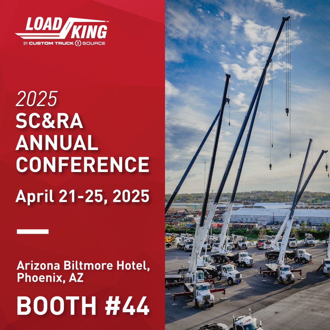 Load King (@loadkingmfg) on Twitter photo Heading to #SCRA2025?
Stop by Booth #44 to meet Load King and see what’s lifting your industry higher!
📍 Arizona Biltmore, Phoenix | Apr 21–25
<a href="/CTOneSource/">Custom Truck One Source</a>
#SCRA2025 #SCRAAnnualConference #CranesAndRigging #LKequipment #LKcranes #construction #fleetsolutions #CTOS Heading to #SCRA2025?
Stop by Booth #44 to meet Load King and see what’s lifting your industry higher!
📍 Arizona Biltmore, Phoenix | Apr 21–25
<a href="/CTOneSource/">Custom Truck One Source</a>
#SCRA2025 #SCRAAnnualConference #CranesAndRigging #LKequipment #LKcranes #construction #fleetsolutions #CTOS