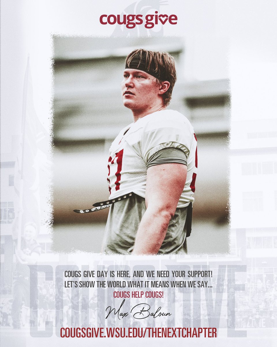Cougs help Cougs! You can help make our time at Washington State even better. Donate today!! 🔴⚪️

Link➡️ cougsgive.wsu.edu/thenextchapter
