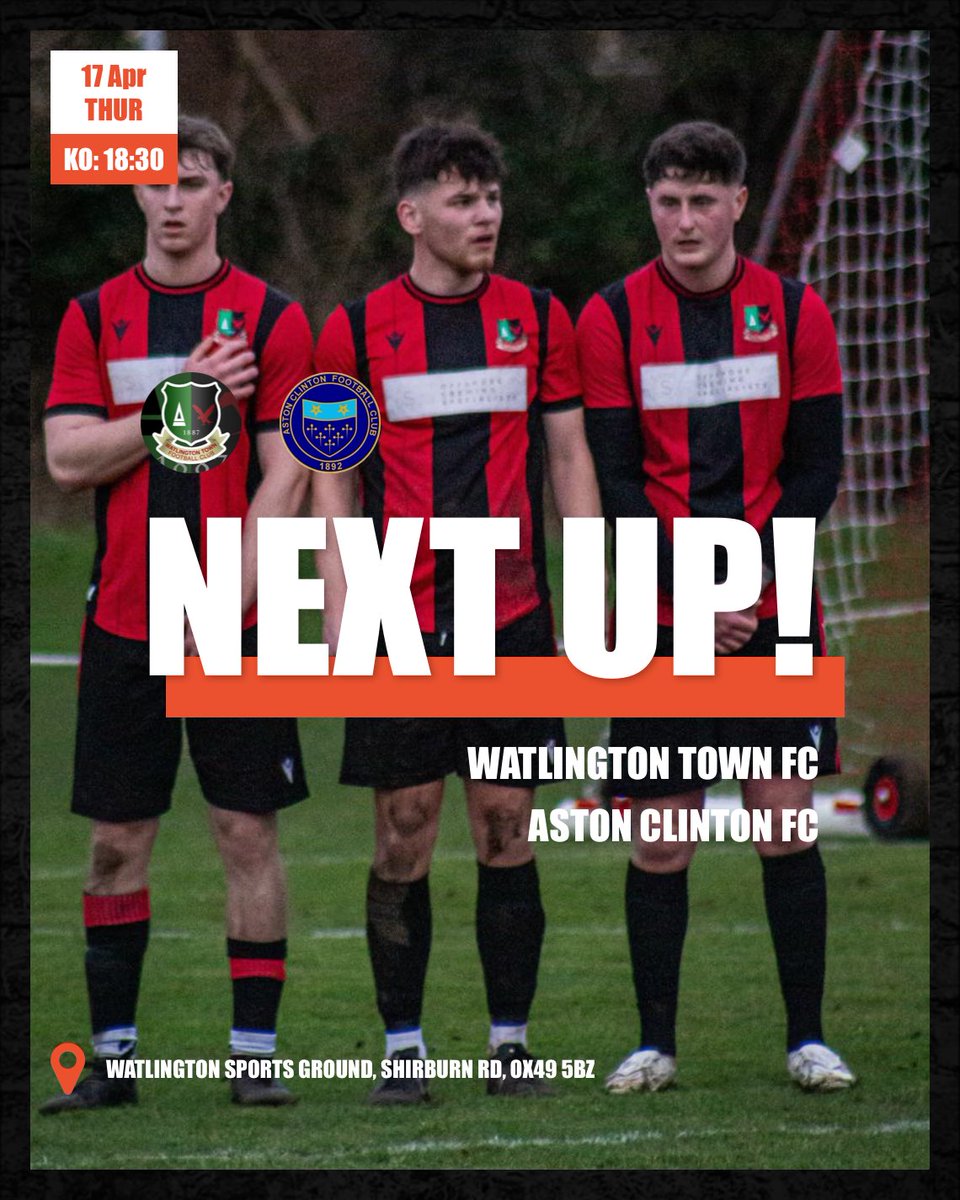 Watlington Town FC (@watlingtontown) on Twitter photo 🔴IT’S TIME!!⚫️
Cup semi final tomorrow as we host <a href="/AstonClintonFC/">Aston Clinton FC</a> in the Presidents Challenge Cup!
KO 18:30⚽️
See you there!👋🏻
<a href="/HellenicLeague/">Hellenic League</a> <a href="/OxOnFootball/">Oxon Football</a> <a href="/NonLeagueHQ1/">NonLeagueHQ</a> <a href="/NonLeagueFix/">NonLeagueFixtures</a> <a href="/OxfordshireFA/">Oxfordshire FA ⚽</a> 🔴IT’S TIME!!⚫️
Cup semi final tomorrow as we host <a href="/AstonClintonFC/">Aston Clinton FC</a> in the Presidents Challenge Cup!
KO 18:30⚽️
See you there!👋🏻
<a href="/HellenicLeague/">Hellenic League</a> <a href="/OxOnFootball/">Oxon Football</a> <a href="/NonLeagueHQ1/">NonLeagueHQ</a> <a href="/NonLeagueFix/">NonLeagueFixtures</a> <a href="/OxfordshireFA/">Oxfordshire FA ⚽</a>