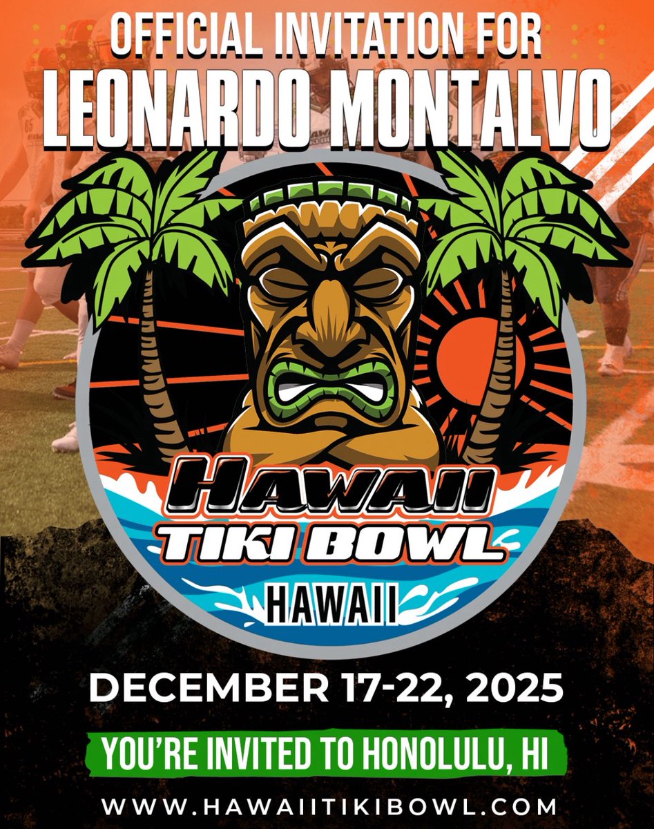 Leo_m2026's tweet photo. Thank you for the invitation and the opportunity to play in hawaii! @HawaiiTikiBowl https://t.co/JplQ8Qt6at