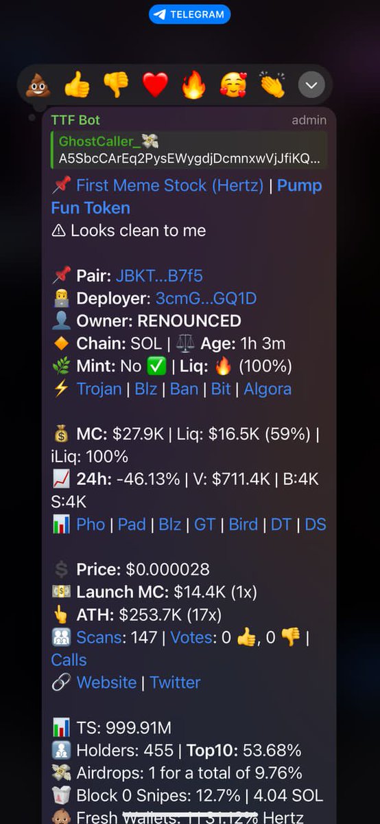 GhostCallerr_'s tweet photo. 4.6x up from my call on $HERTZ
called on my private tg
CA;

A5SbcCArEq2PysEWygdjDcmnxwVjJfiKQ6SUPWb1krHn https://t.co/E7lbLgNj6E