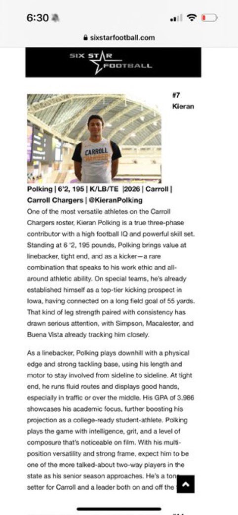 Thank you for the write up! <a href="/sixstarfootball/">Six Star Football | PLUS+</a>