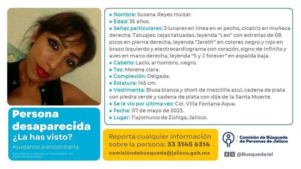 Solicitamos de tu apoyo en difusión para dar pronta localización a Susana Reyes Huizar, comunícate a los teléfonos de COBUPEM 800 216 0361, 800 509 0927. #TodosEnLaBúsqueda