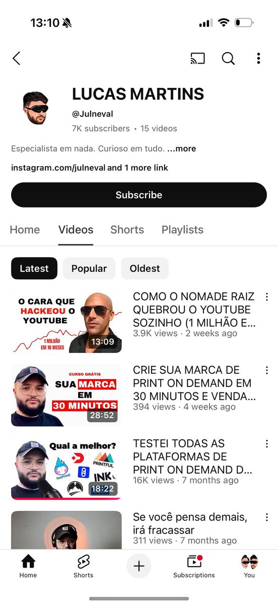 A galera fala tanto de como é dificil monetizar no YouTube, mas mano não é nenhum bicho-papão, sério mesmo.

Nos últimos 7 meses eu fiz 3 videos no meu canal novo (péssima frequência)

Mas só com isso já atingiu 2.000 horas assistidas, metade do que precisa pra monetizar.

Você