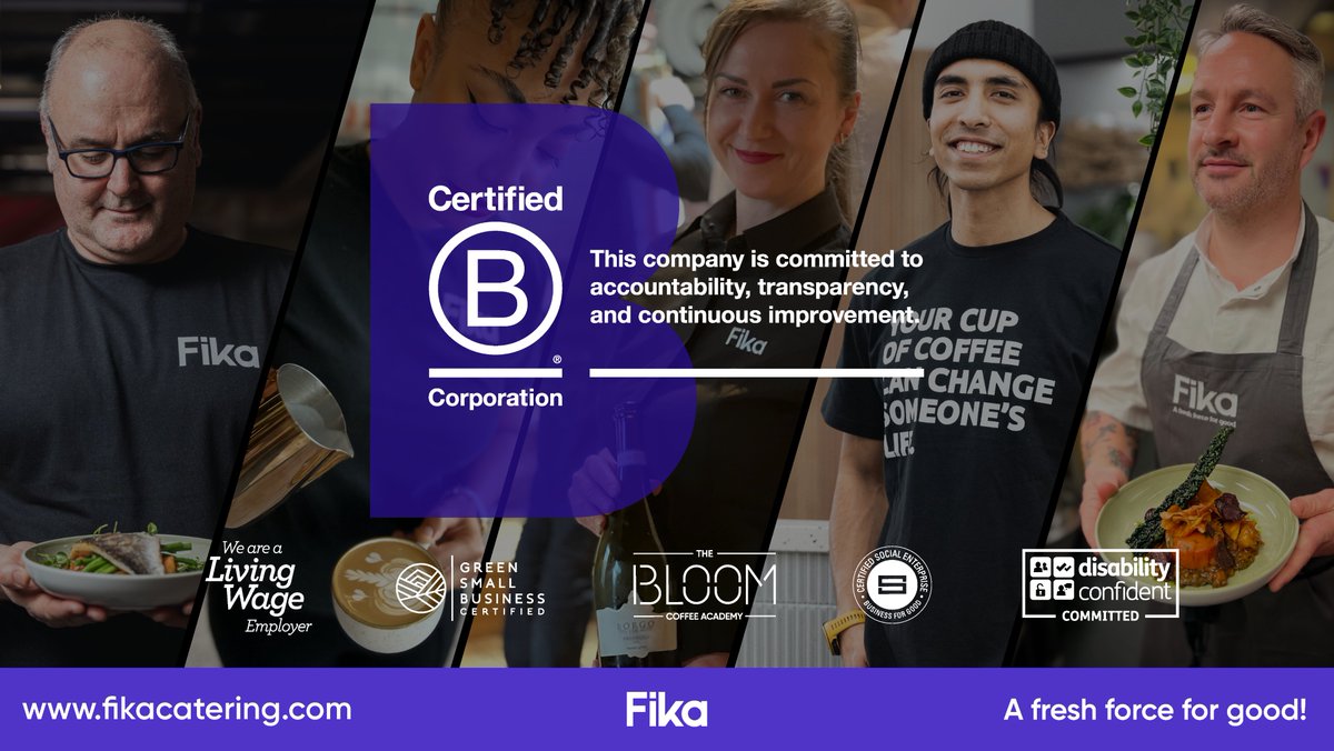 We’re officially a B Corp! 🎉 Read how FIKA is using business as a force for good: fikacatering.com/fika-catering-…  <a href="/EdWalker18/">Ed Walker</a> <a href="/BCorpUK/">B Corp UK</a>