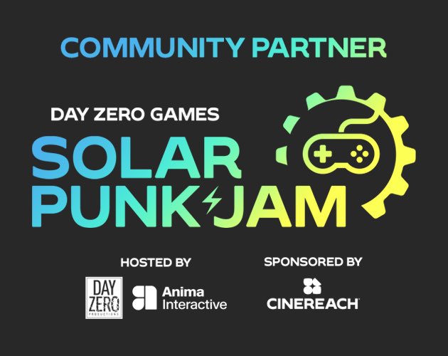 Excited to be a community partner on the Day Zero Games: Solarpunk Jam! 🌱 $10K prize! 

Hosted by Trevor Noah’s Day Zero Productions &amp; <a href="/anima_creates/">Anima Interactive</a>

Join here and explore a sustainable future: itch.io/jam/day-zero-g…

#SolarpunkJam