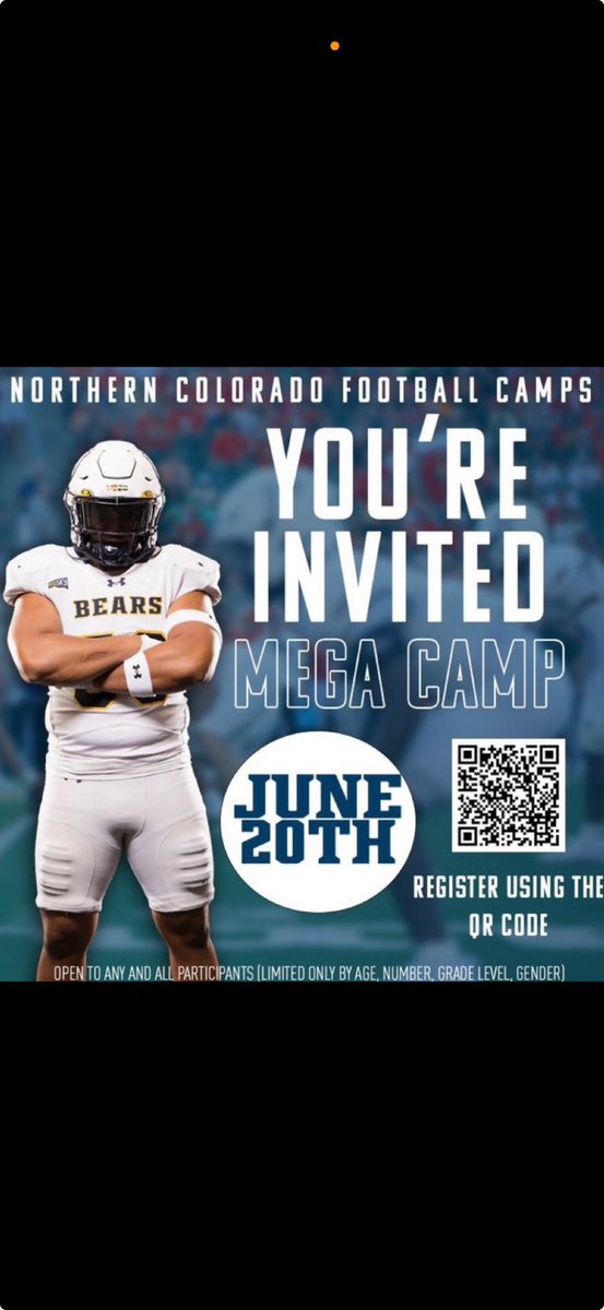 Jack Gebhardt (@jackgebby15) on Twitter photo Thank you <a href="/UNC_BearsFB/">Northern Colorado Football</a> <a href="/CoachJdubb12/">Justin Walterscheid</a> for the camp invite can’t wait to compete!
<a href="/PrepRedzoneCO/">Prep Redzone Colorado</a>
<a href="/PrepZoneCO/">PrepzoneCO</a> Thank you <a href="/UNC_BearsFB/">Northern Colorado Football</a> <a href="/CoachJdubb12/">Justin Walterscheid</a> for the camp invite can’t wait to compete!
<a href="/PrepRedzoneCO/">Prep Redzone Colorado</a>
<a href="/PrepZoneCO/">PrepzoneCO</a>