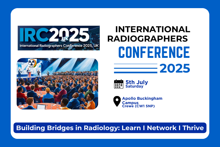 PAIR_UK's tweet photo. Present your work at the International Radiographers Conference 2025! IRC2025UK: Gain visibility, network with peers, and contribute to the advancement of radiology. Abstract deadline: May 16th. Fore more details : https://t.co/c9fmC5h0kz  #irc2025uk https://t.co/g4bJL0Bxmu