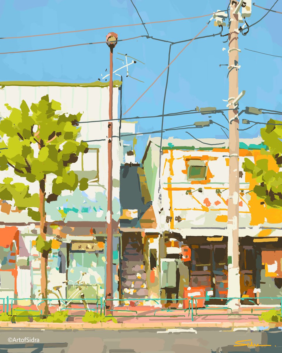 Artofsidra's tweet image. ☀️
#pleinairpril @warriorpainters #procreate #background #illustration