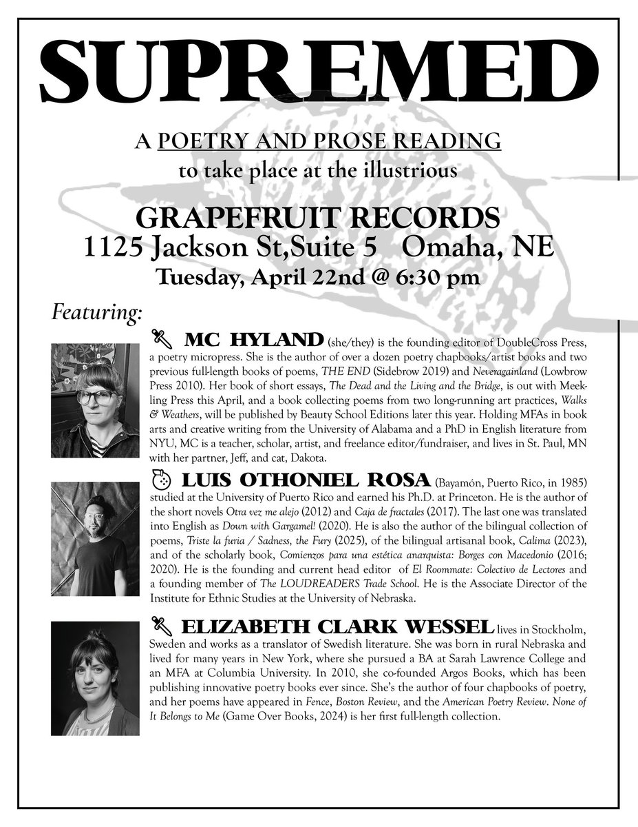 Next Monday in Lincoln, Tuesday in Omaha. Ill be reading from my new collection of poems alongside poets I admire. Lets hangout!