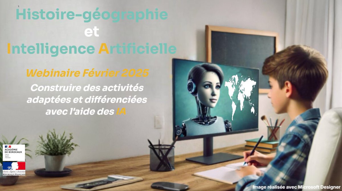 chrisdelgado64's tweet photo. Cette semaine, j’ai présenté un troisième atelier sur les #IA intitulé « Construire des activités adaptées et différenciées, grâce aux IA, pour les élèves à besoins particuliers (#EBEP) ». 3 webinaires d’une heure et encore plus de 200 collègues formés. 

https://t.co/Y7zzHa40eO https://t.co/E7WPE98XPX