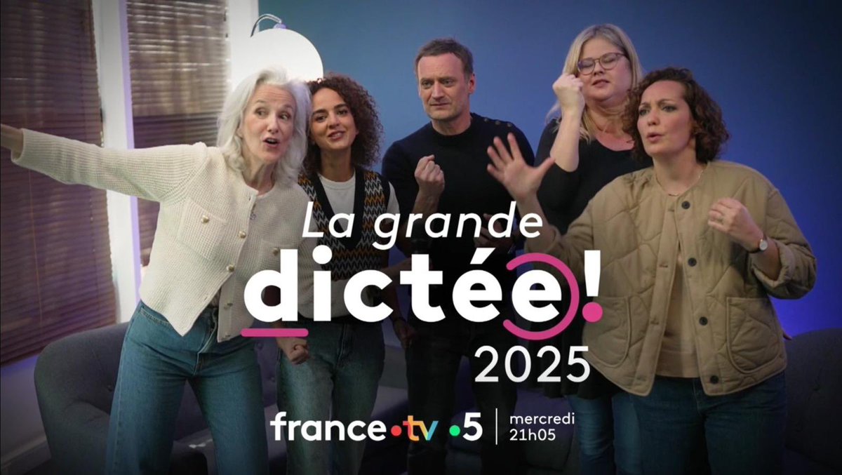 Mercredi à 21h05 sur #France5, #LaGrandeDictée 2025, une émission présentée par Augustin Trapenard.

#grandedictee #dictee #dictée