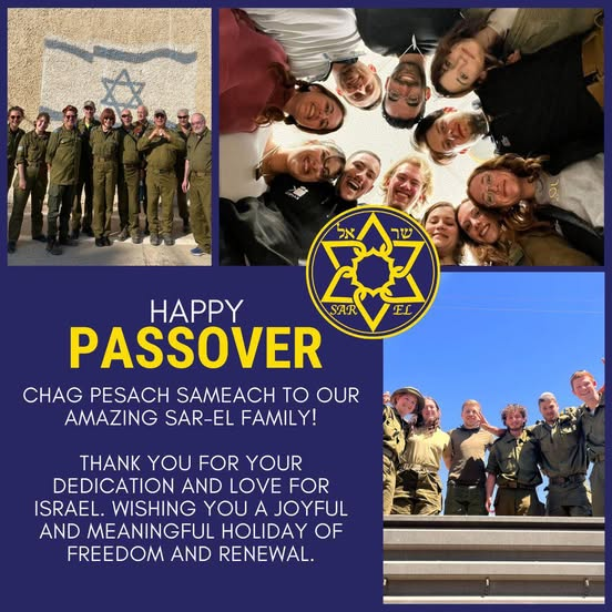 sarel_israel's tweet photo. Wishing a Chag Pesach Sameach to our amazing Sar-El family!
#ChagSameach #Pesach2025 #SarelFamily #TogetherForIsrael #ZionismInAction #PassoverWishes #WithLoveFromSarel https://t.co/WLdDozHCQx