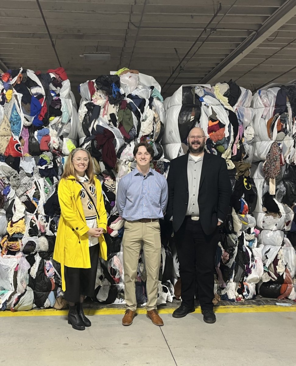UMass's tweet image. @UMassLowell's Dr. Smith-Walter, Dr. Burek &amp;amp; Colin Ormond toured @PlanetAid’s Milford facility to see how donated clothes have a #GlobalImpact.

Thanks to #PlanetAid &amp;amp; @MassDEP, it’s easier than ever to donate in #MA. Want to donate?📍@SustainableUML's bin: East Campus Garage
