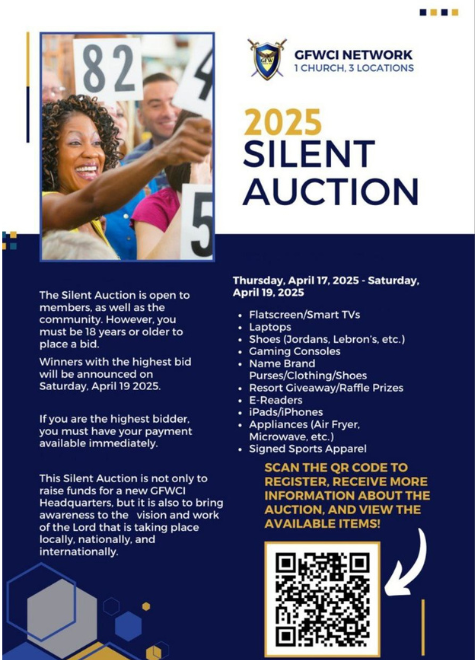 gfwcit's tweet photo. This Thursday April 17-Saturday April 19th. Greater Faith Word Church International Network is having a silent auction and we want you to be a part! This will assist in making a difference in thousands of all over the world!

Visit https://t.co/iSImeMZl73 to register now! https://t.co/unIdive5HC