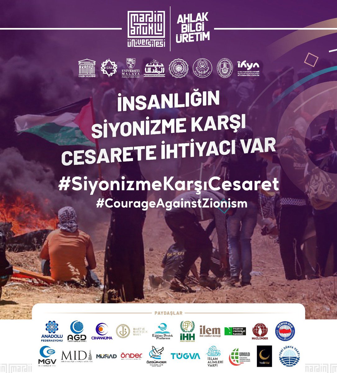 Siyonizm yalnızca Filistin’i değil, tüm insanlığın vicdanını esir almak istiyor. Sessizlik suça ortaklıktır. Şimdi ses çıkarma, cesaret gösterme zamanı!
#SiyonizmeKarşıCesaret #CourageAgainstZionism
