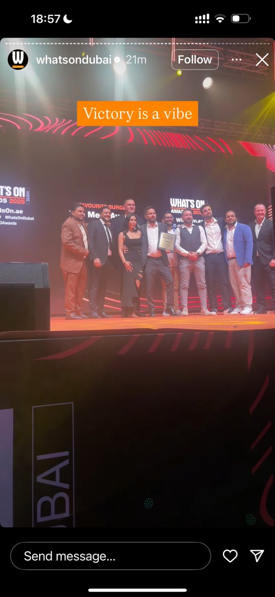 We just won best burger in Dubai, The Meat Avenue!!!! Amazing job Mahdi and the entire TMA Team👏🏼👏🏼❤️