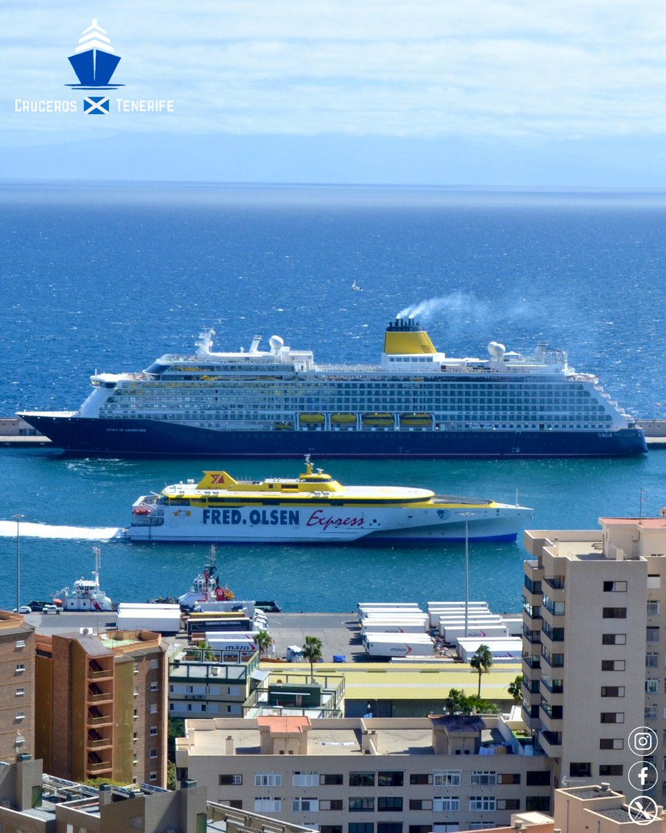 CrucerosXTfe's tweet photo. Spirit Of Adventure 🚢

El pasado sábado 22 de febrero hacía escala en el Puerto de Santa Cruz de Tenerife el crucero Spirit of Adventure que pertenece a la compañía SAGA Cruises.

Síguenos en Instagram --> crucerosxtenerife

#sagacruise #spiritofadventure https://t.co/7NuM0Vns9l