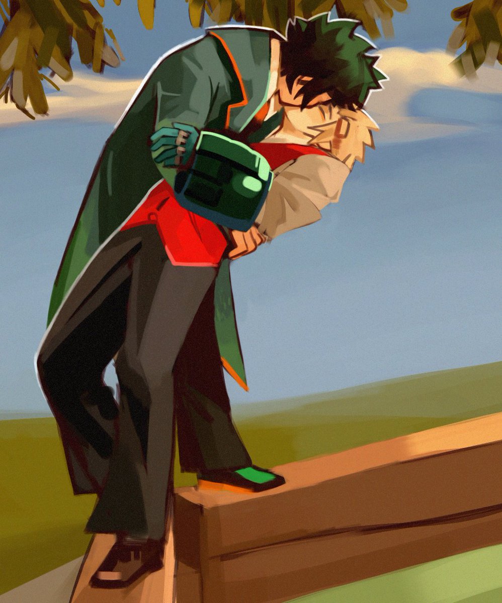 PETRO1425's tweet image. I like the dkbk costumes from that Horikoshi art, so I decided to draw them in these costumes.#dkbk