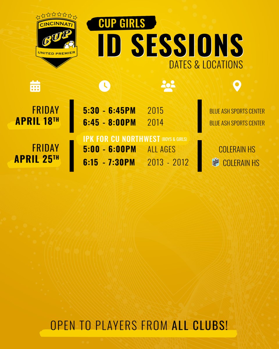 CUP Girls ID Sessions Updates! 🔥🔥🔥

Register your interest:
docs.google.com/forms/d/e/1FAI…

Know someone who might be interested? please share!