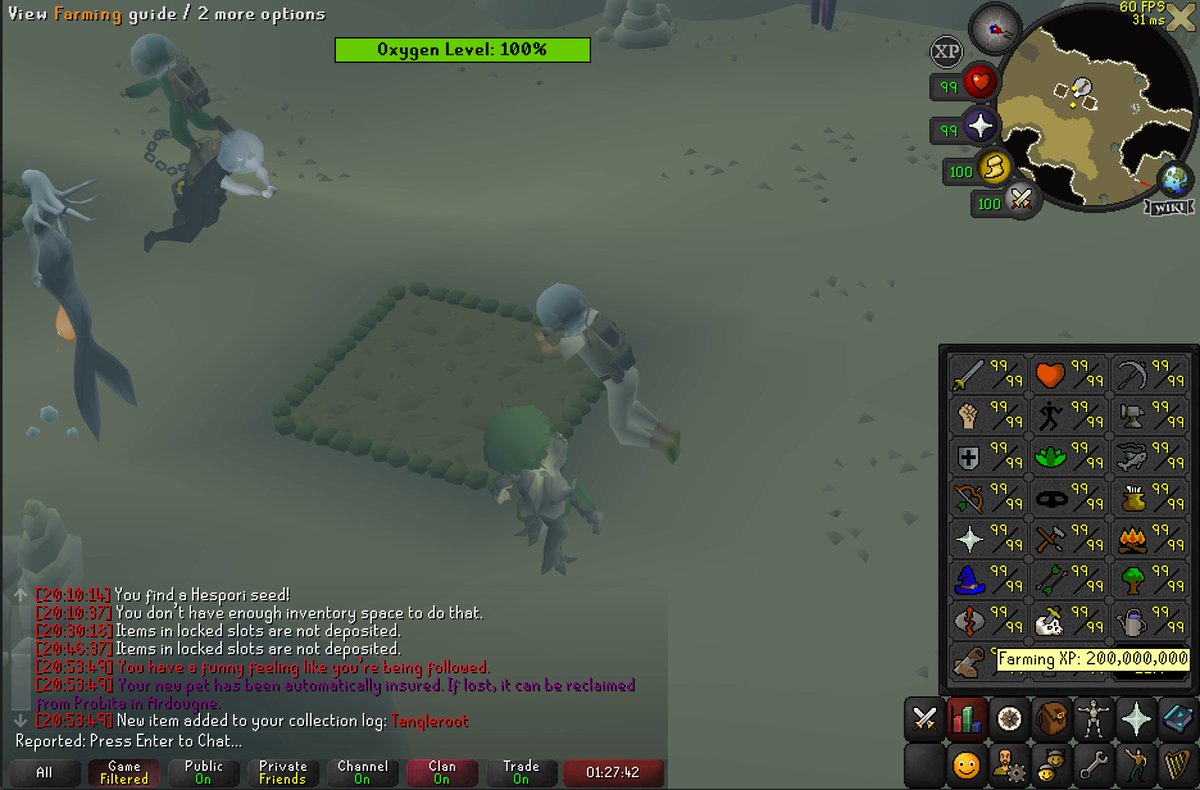 ReportedRS's tweet image. Pet #17 - Tangleroot - 200M XP + 189 giant seaweeds