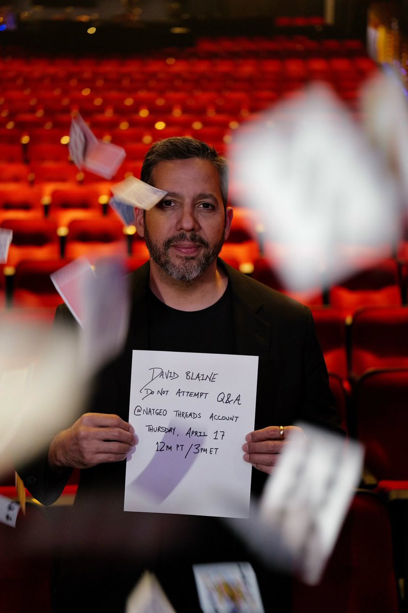National Geographic TV (@natgeotv) on Twitter photo Have questions for <a href="/davidblaine/">David Blaine</a>? ♠️ Good news: now's your chance to ask!
on.natgeo.com/BRXTQA0416 Have questions for <a href="/davidblaine/">David Blaine</a>? ♠️ Good news: now's your chance to ask!
on.natgeo.com/BRXTQA0416