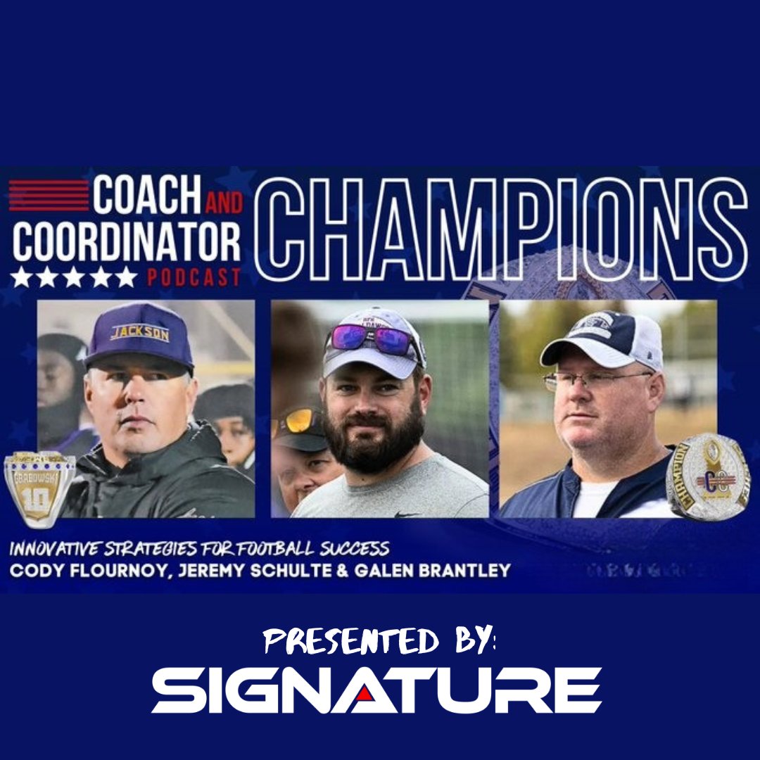 🚨 New Episode Alert! 🚨Check out the latest Coach &amp; Coordinator Podcast featuring Signature Championship Coach Cody Flournoy! 🏆Hear about developing young athletes and the value of hard work and consistency in sports.
 #ChampionshipMindset
🎧 Tune in! bit.ly/42Lxxo5