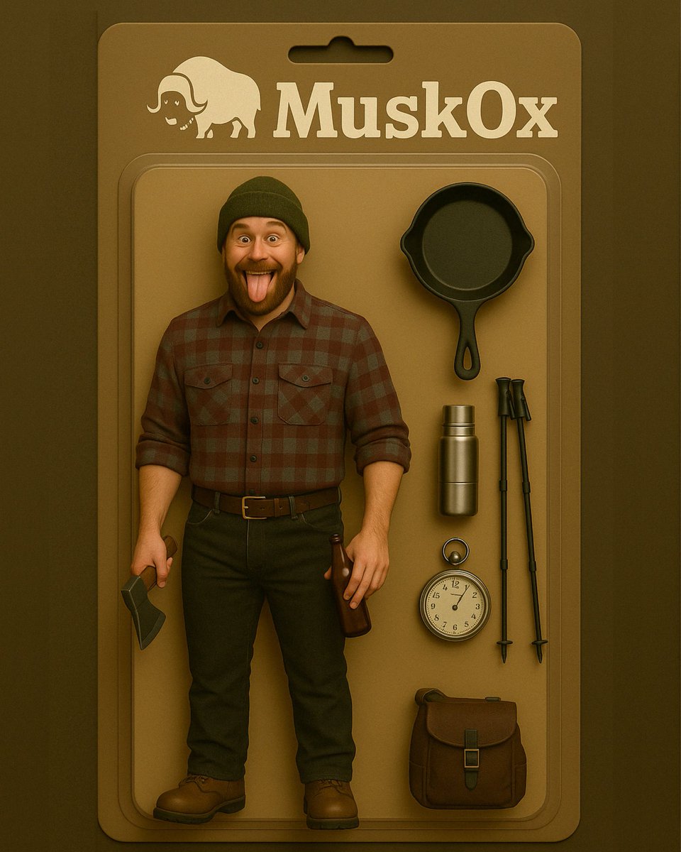 goMuskOx's tweet image. You didn’t ask for flannel action figures.
But now you have ‘em.

Model A: Packs cast iron. Stares into the wild like it owes him money.
Model B: Cooks with fire. Forgets the compass. Brings beer.
Fully flanneled. Mildly feral. Our kind of guy! Who are you picking to lead a hike?