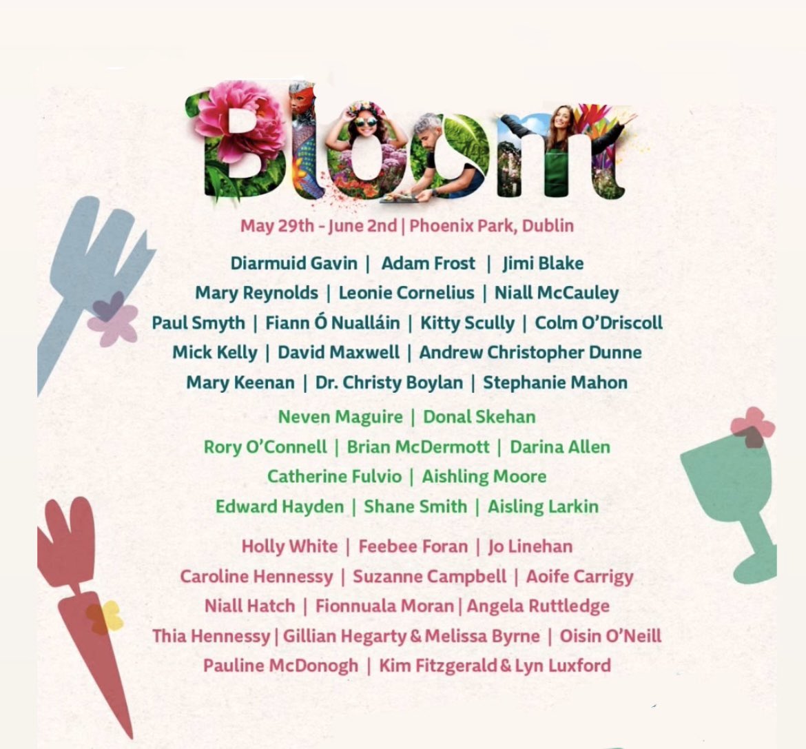 Want to see some of the best chefs and food writers in action? Brilliant lineup for <a href="/BordBiaBloom/">Bloom</a> coming up in May 🌱 #irishfood #irishgardens #Dublin