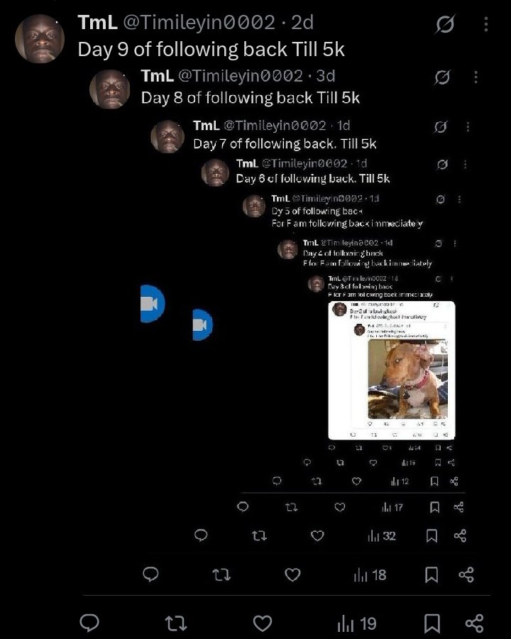Timileyin0002's tweet image. Day 10 of following back Till 5k