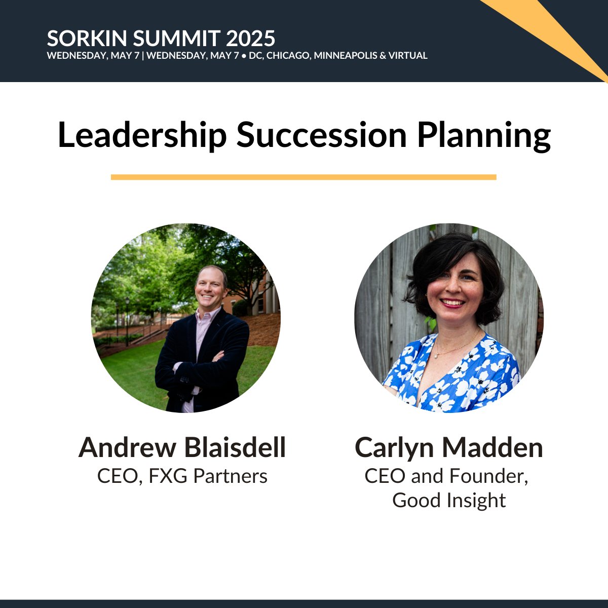 Leadership changes are inevitable—planning for them shouldn’t be optional.

Join Carlyn Madden &amp; Andrew Blaisdell at the #SorkinSummit as they break down smart succession planning for nonprofit leaders.

📅 May 7 | Register: bit.ly/sorkinsummit