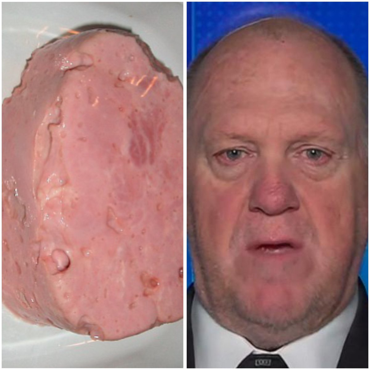 MeachamDr's tweet image. Is it just me or does Tom Homan resemble a canned ham?
