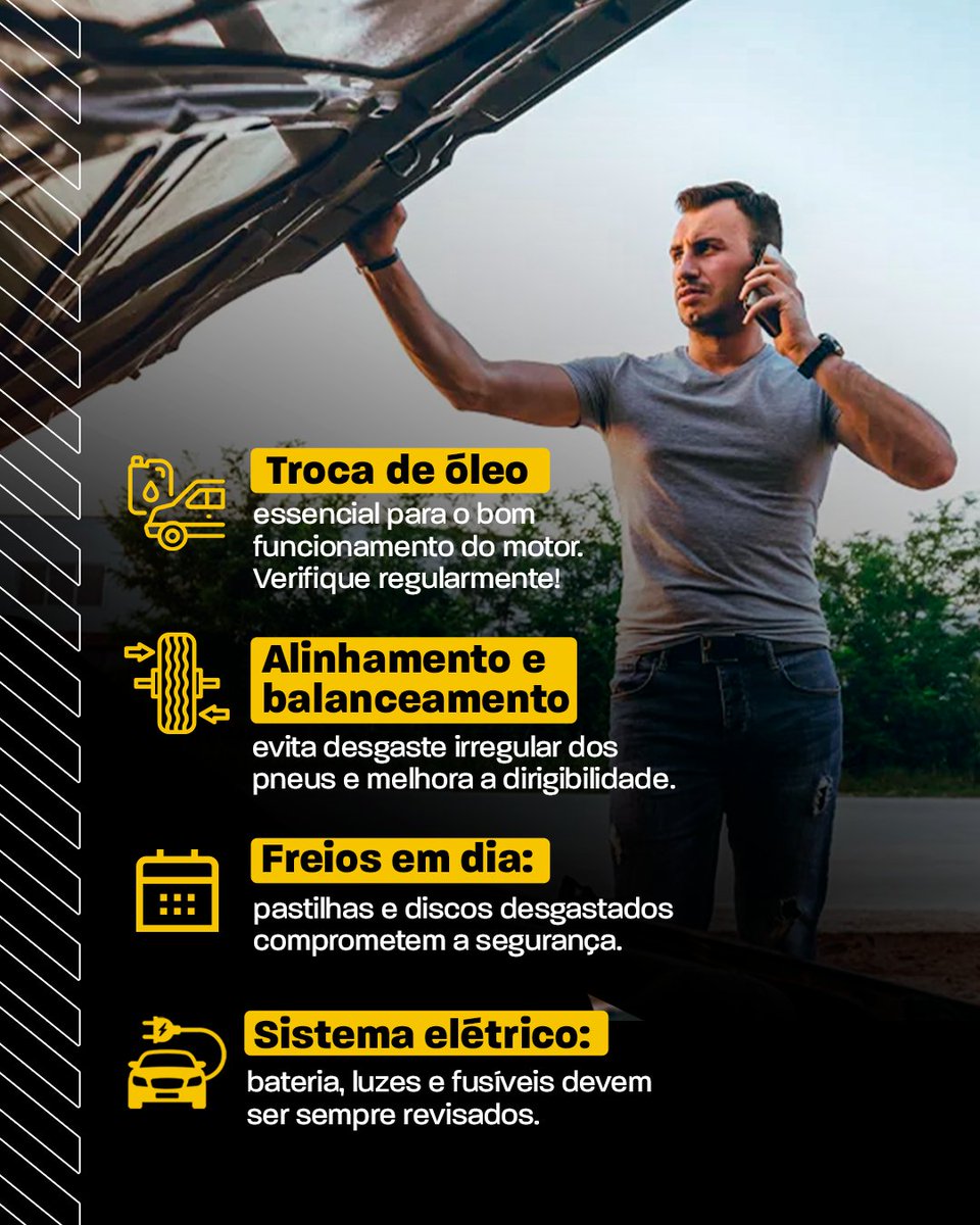 Viaje com tranquilidade e sem imprevistos! 🚗💨 A revisão do carro vai te ajudar pegar a estraga tranquilo nesse feriadão. 

Lembre-se de descansar antes de dirigir e respeite os limites de velocidade. A calma no trânsito é sinal de cuidado e segurança! 💛