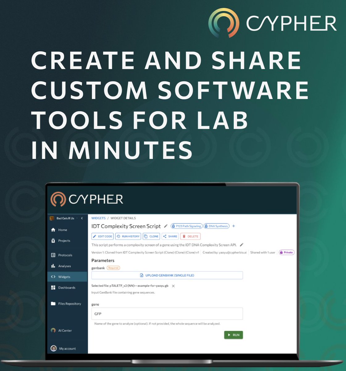 🚀 We’re officially 𝗟𝗜𝗩𝗘 <a href="/cypherbio/">Cypher</a>!
Introducing Cypher — an AI-powered platform built by scientists, for scientists. 🧬🤖
No coding skills needed (you might pick up one or two while using it, though). Just science, streamlined! Try it free → cypherbio.ai