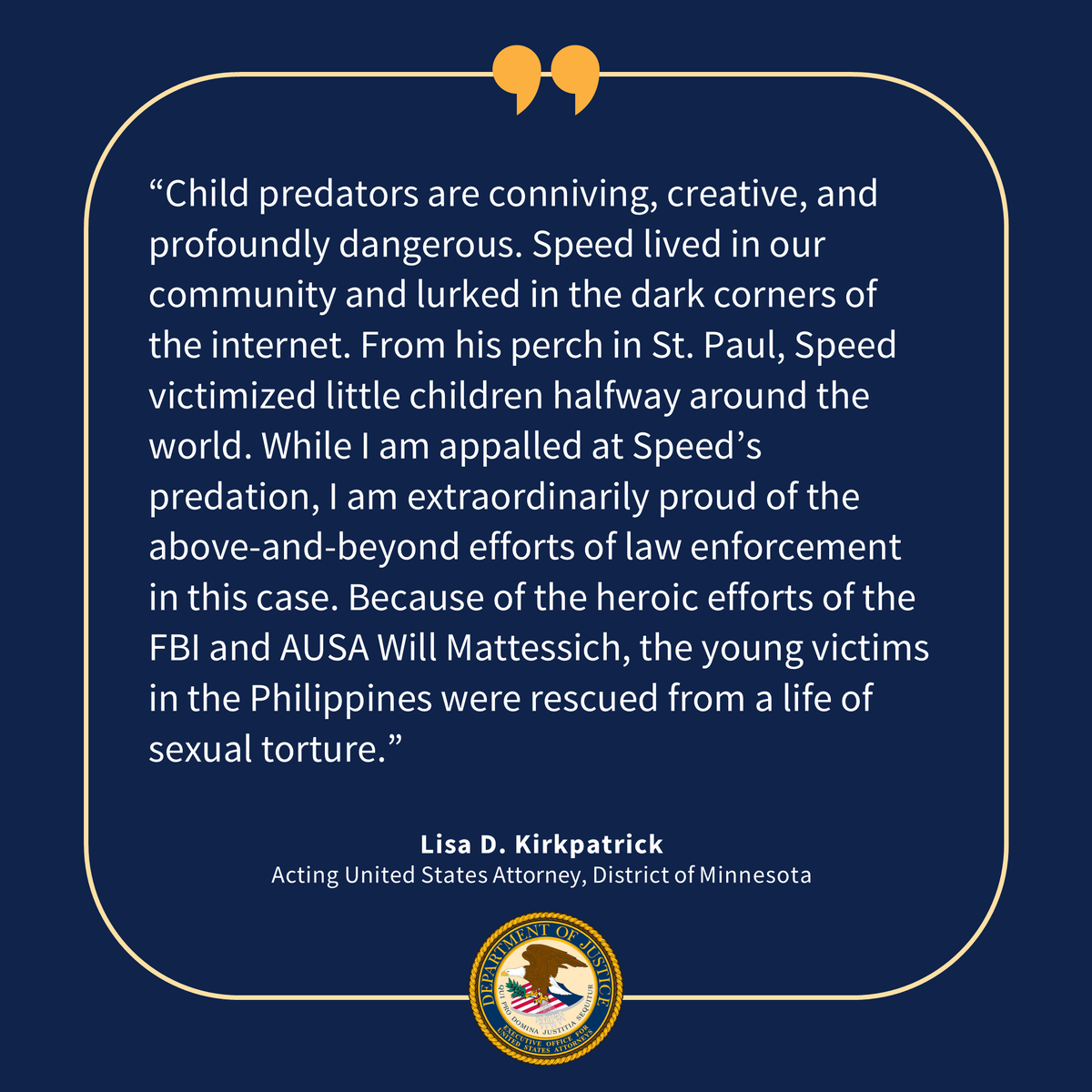 U.S. Attorney MN tweet media