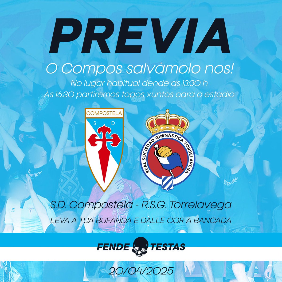 Un pasiño mais para a nosa desexada salvación,logo dunha tempada de altas e baixas seguimos vivos malia as adversidades.
Este domingo o partido gañase dende a previa até o minuto 90.
Todo xuntos até o final!
Forza Compos!