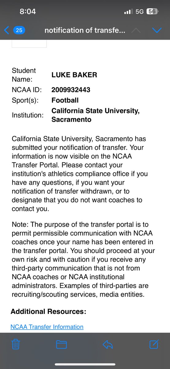 Lbaker_5's tweet image. Officially in the Portal! So thankful for my time at Sac State and for the coaches who made my dreams possible!
- 4 Years of Eligibility
- 4.0 GPA
- HS⭐️⭐️⭐️and first team all-state (CA) QB
- I love to play football