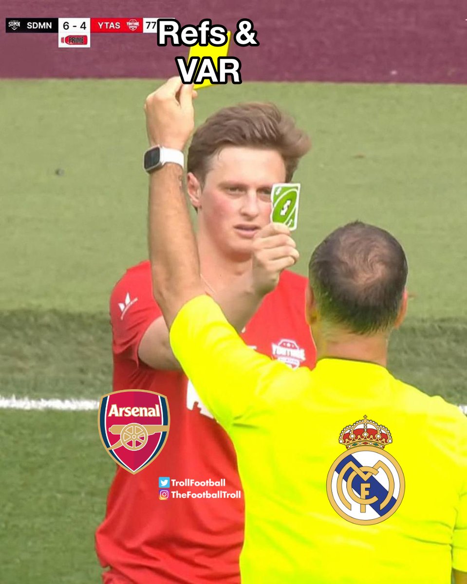 TrollFootball's tweet photo. Arsenal pulled UNO reverse on Real Madrid https://t.co/8XhhPFiXuV