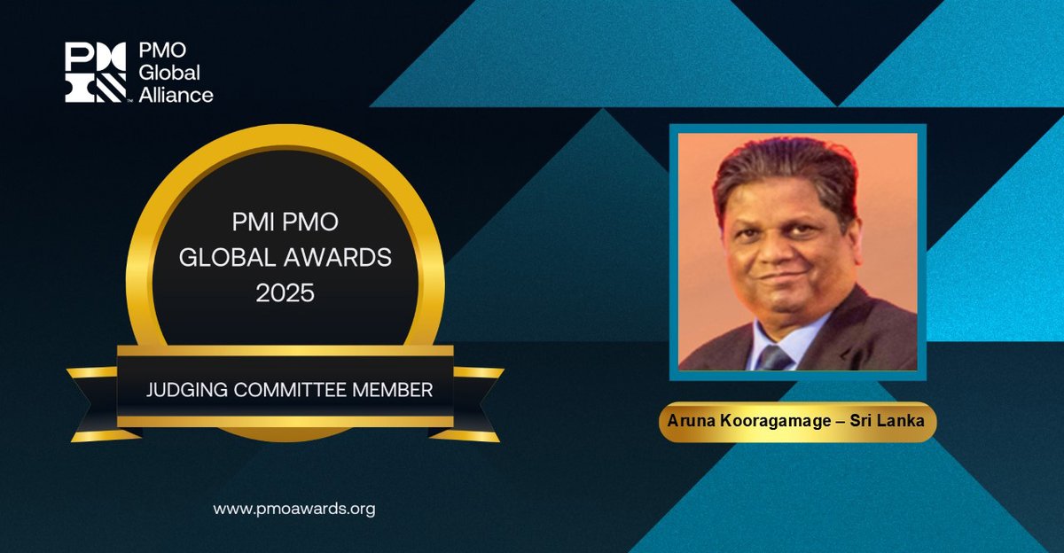 Congratulations to PMICSL Past President Aruna Kooragamage on joining the Judging Committee for the 2025 PMI PMO Global Awards, the world’s most prestigious recognition for PMOs driving excellence, innovation, and strategic impact.