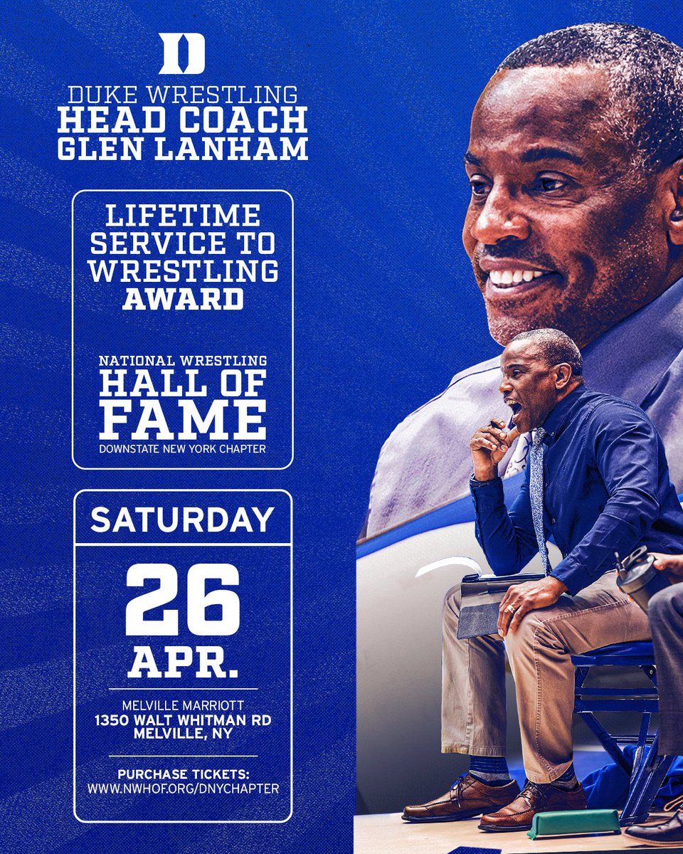 10 days until Coach Lanham gets officially inducted into the National Wrestling Hall of Fame!

Hall of Fame Bio ➡️ bit.ly/42Linzg
Ceremony Tickets ➡️ nwhof.org/dnychapter