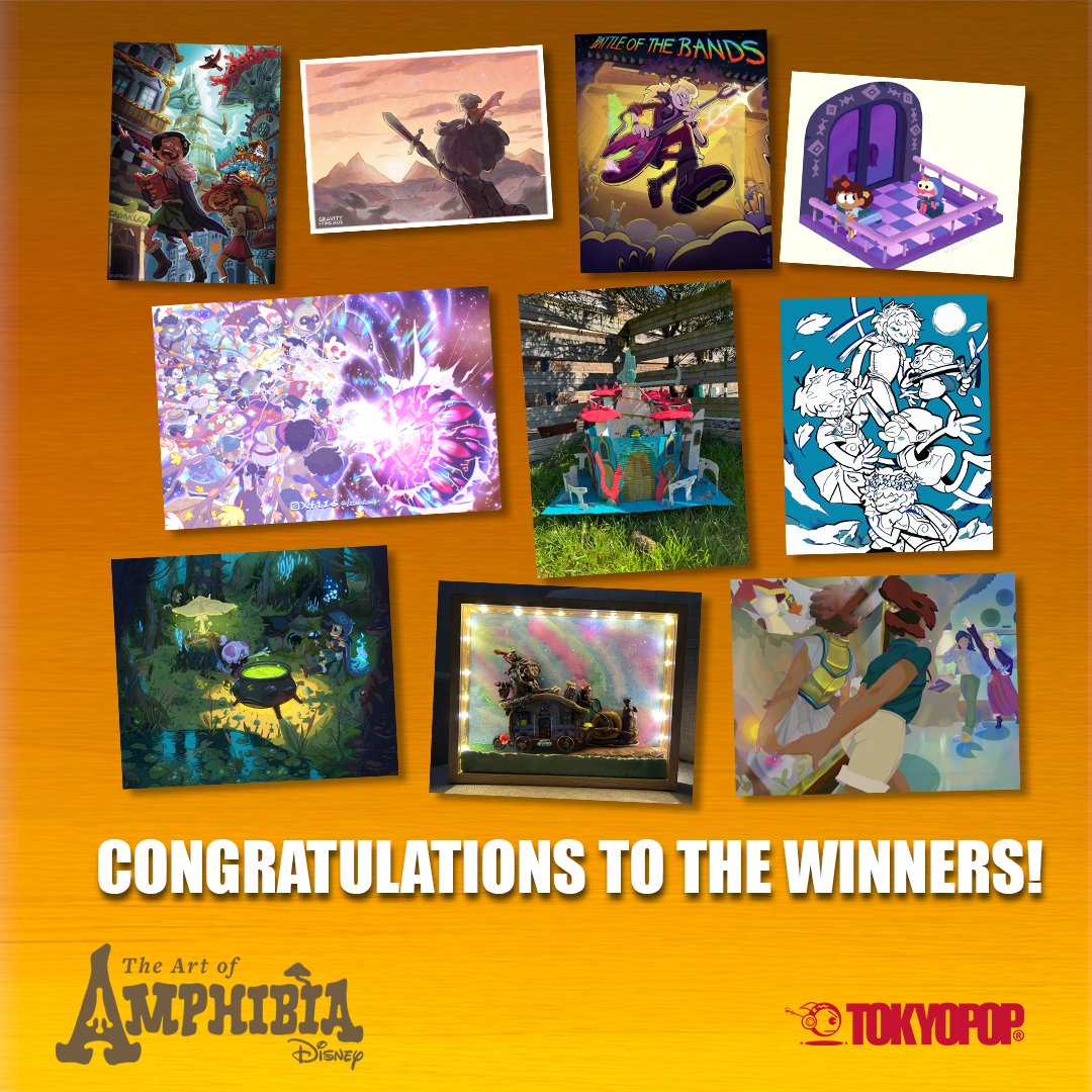 Radrappy's tweet image. 🏆CONGRATULATIONS TO THE FOLLOWING WINNERS OF THE #Amphibia_Contest - we will be in touch over the next week to get your signed books to you.  Please enjoy the winners&apos; gallery in the replies below.  Again, this was extremely difficult and really - you&apos;re all winners 💚