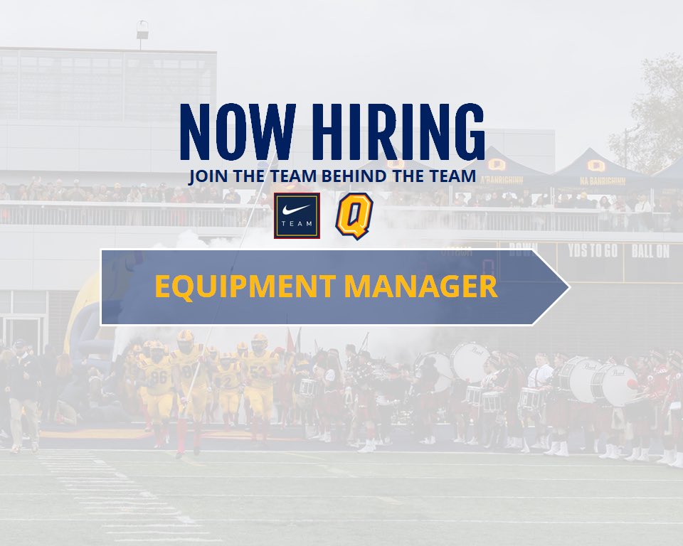 Queen's Football (@queens_football) on Twitter photo Queenโs Football is looking to hire an equipment manager for the 2025 Season.
Interested applicants can email Coach Snyder directly.
steven.snyder@queensu.ca
Closing: April 30th Queenโs Football is looking to hire an equipment manager for the 2025 Season.
Interested applicants can email Coach Snyder directly.
steven.snyder@queensu.ca
Closing: April 30th